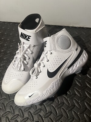 NEW Nike Alpha Huarache Elite 3 Mid Baseball Cleats White Black