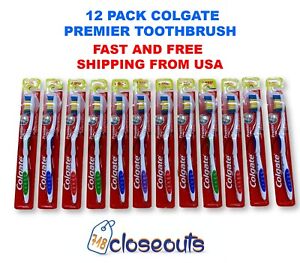 Colgate Premier Extra Clean Toothbrush MEDIUM BRISTLES Pack of 12 Ships From U.S