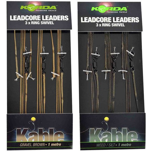 Korda Dark Matter Ready Tied Kable Ring Swivel Rig Leadcore Leaders 1m - 第 1/5 張圖片