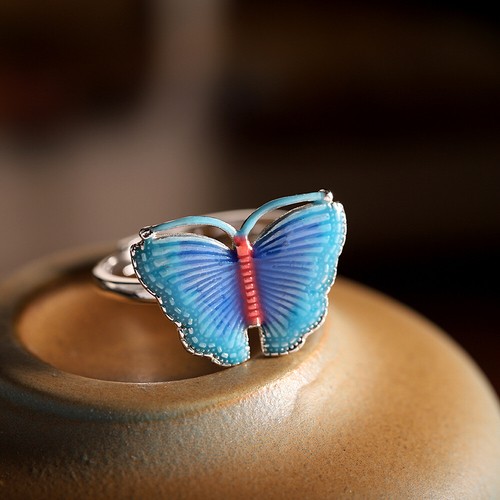 Fairy Elf Ring STERLING SILVER 925 Butterfly Angel Wings Handmade