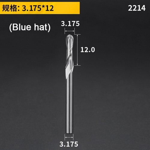 Shank 3.175mm Ball Nose End Mill Cutter 2 Flute Carbide CNC Engrave Router Bits - Picture 36 of 44