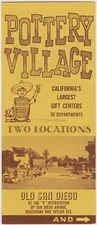 c1970 Pottery Village Old San Diego California Brochure