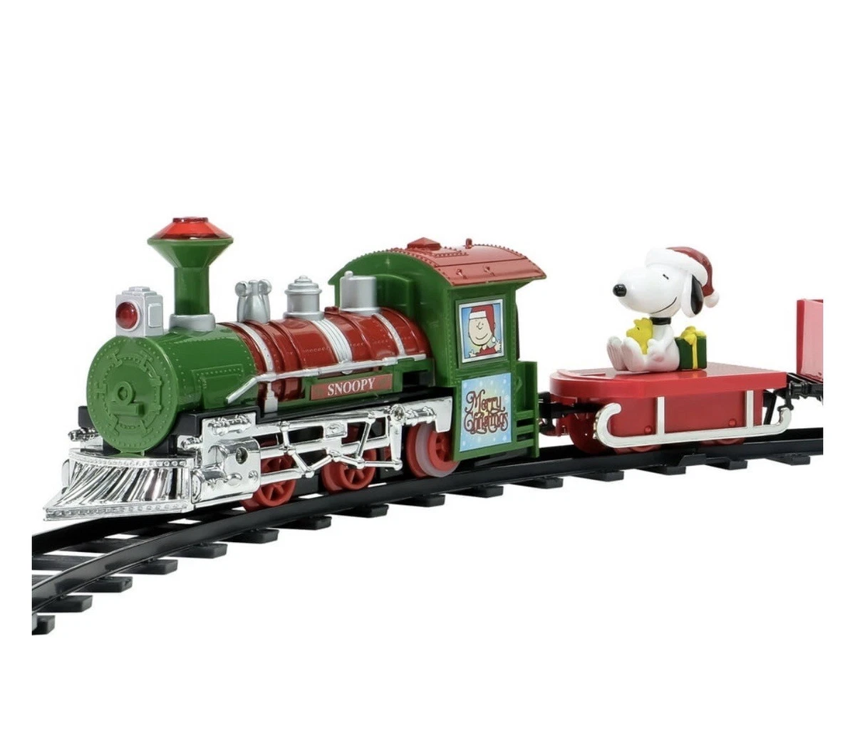 Peanuts Snoopy Christmas Express 12 Pc. Train Set Lights Sound 2021 9 Ft Track