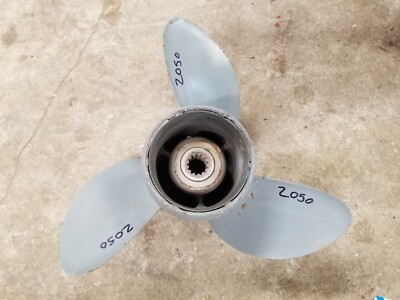 13'' X 19P OMC STAINLESS PROPELLER, 384142, EVINRUDE JOHNSON 13 SPLINE, # 2050