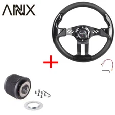 13" Racing Steering Wheel with Hub Adapter For Ford Mustang Non-GT 1984-2004