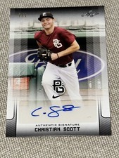 CHRISTIAN SCOTT 2017 LEAF PERFECT GAME AUTOGRAPH BLACK CARD #1/1 METS GATORS