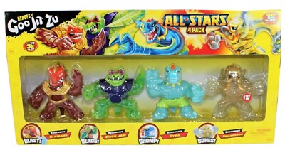 Heroes of Goo Jit Zu All Stars 4 Pack - Blazagon, Rock Jaw, Tyro, Smashadon NEW