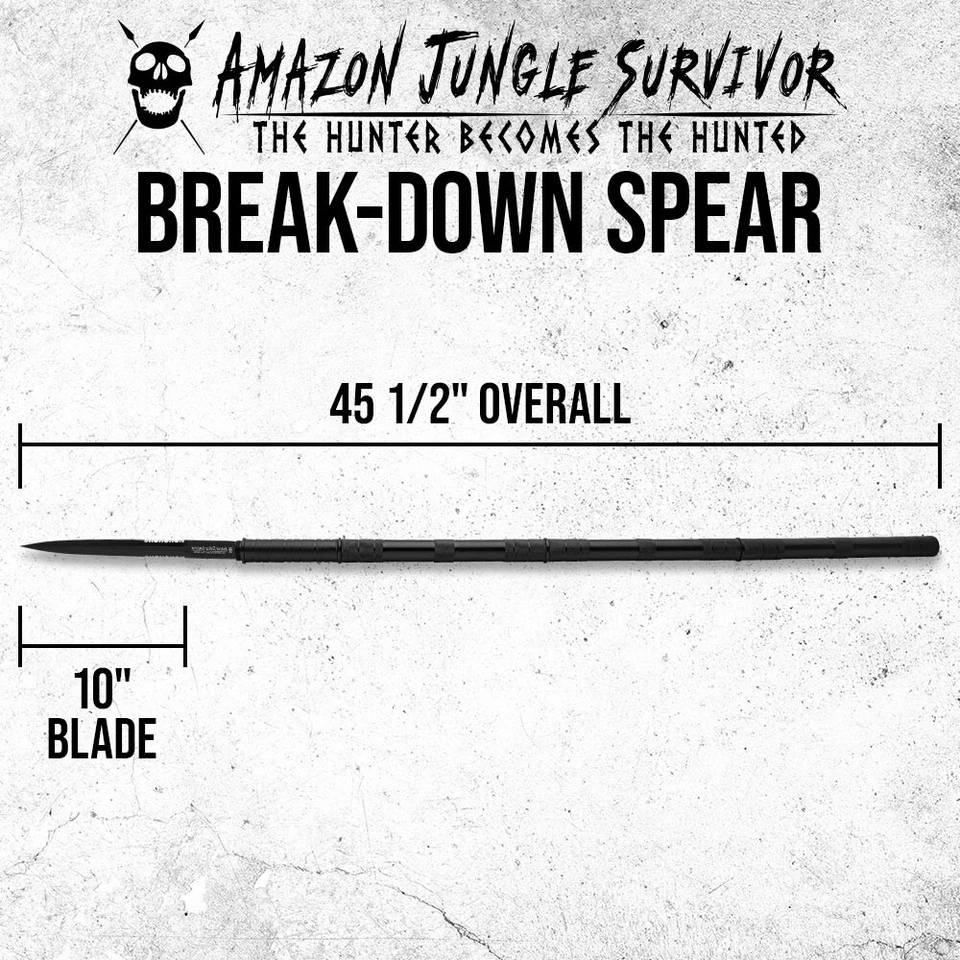 Amazon Jungle Survivor Break-Down Spear and Carrying Case | Black Oxide Finish - Imagem 2 de 4