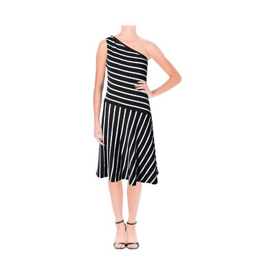 lauren by ralph lauren one shoulder dress black Lauren Ralph Lauren Chiffon One-Shoulder Dress – DGFOutlet