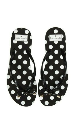 Kate Spade New York Flip Flop Polka Dot Nova Sandals Black & White Size 8 New | eBay