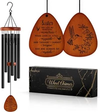 SteadStyle Memorial Gifts for Loss of Sister - Wind Chimes, Black 