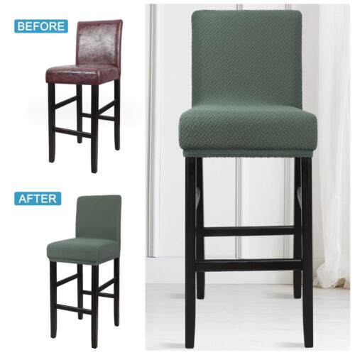 Stretch Bar Stool Covers for Counter Short Back Chair Covers - Picture 5 of 14