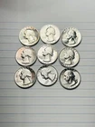1964 Proof Washington Quarters 90% Silver Uncirculated Lots of  9