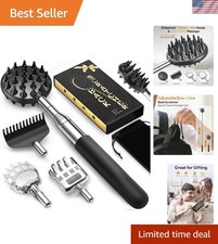 Telescoping Back Scratcher with 5 Detachable Scratching Heads, Rubber Handles...