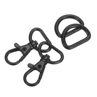 "Karabinerhaken, Klassische KarabinerverschlüSse Mit D-Ringen (3/4\", Schwarz)"