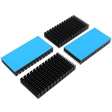 4 PCS Large Heat Sink Aluminum Black Fins Cooler PCB Board LED 80x40x11mm