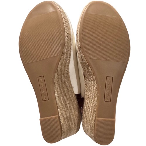 NEW Comfortview Women's 7.5 Braelyn White Espadrille Peep Toe Wedge Heel Sandal - Picture 7 of 8