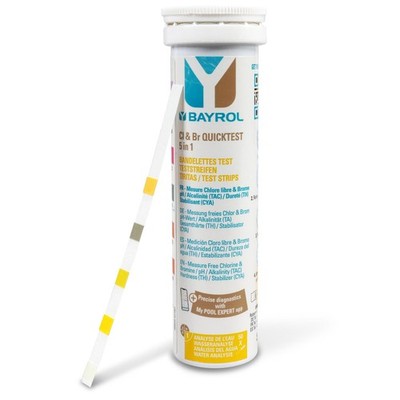 Wassertester BAYROL Quicktest 5in1 Teststreifen Pool pH Chlor Brom 50x
