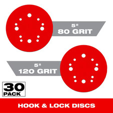 5 In. 80  120 Grit Hook and Lock ROS Sanding Discs 30-Pack 