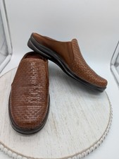 Naturalizer Slip-on Woven Leather Women's Mules Brown Size 9M
