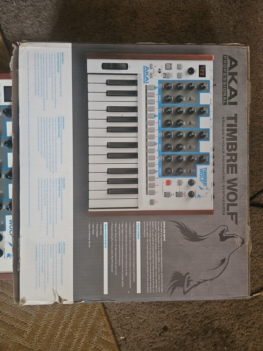 Akai Timbre Wolf 4 Voice Analog Polysynth MIDI sequencer In Box