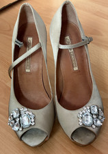 Buffalo London Damen High-Heels silber Gr. 41 (mit Glitzersteinen)