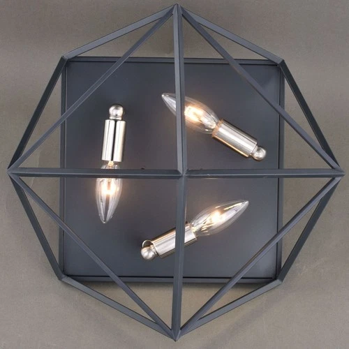 Hailey 3-Light Flush Mount in Industrial and Geometric Style 6.5 Inches Tall and - Picture 4 of 4