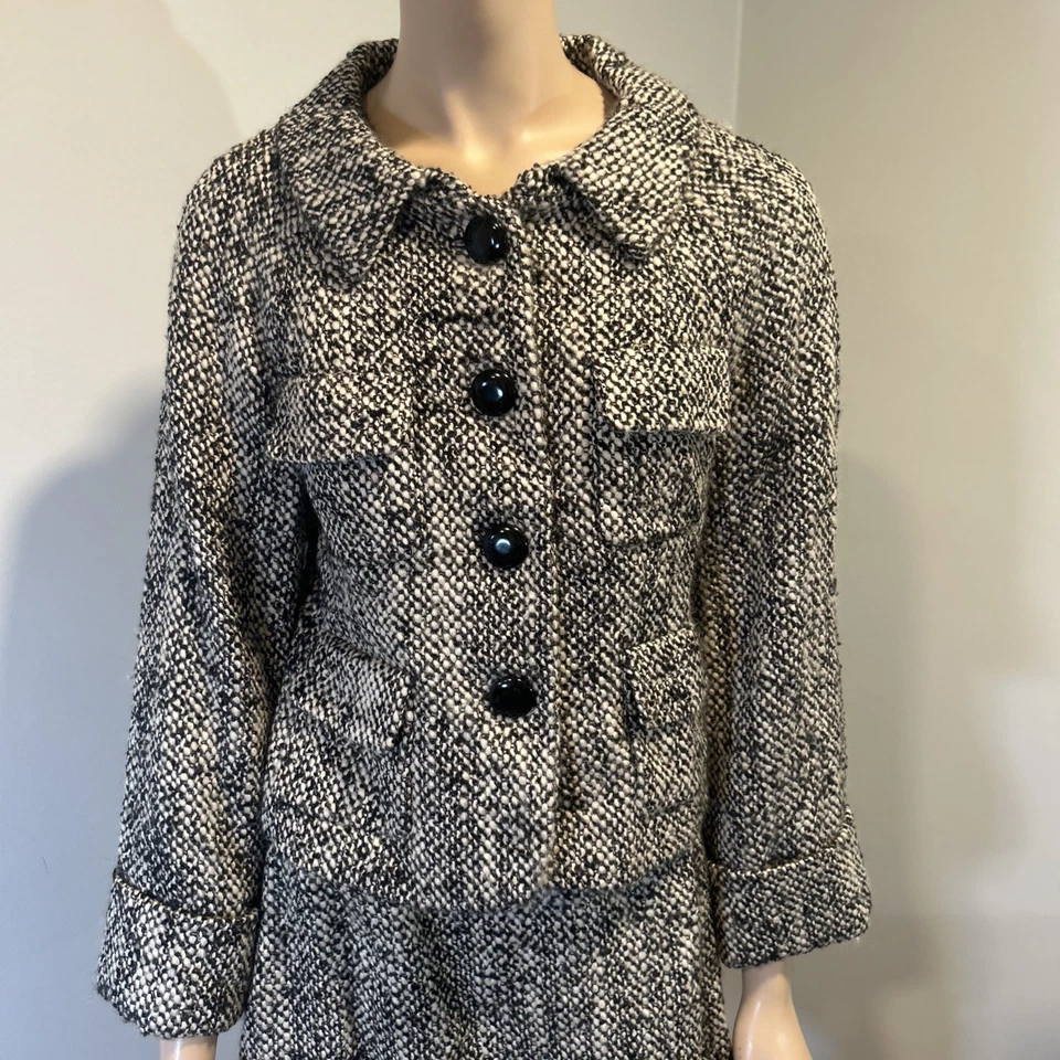Brooks Brothers Mujer Gris Falda Traje Conjunto Mezcla Lana Blazer Talla 4P Falda Talla 10P Foto 2 de 4
