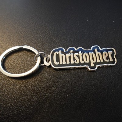 Christopher Personalized Keychain Metal Novelty Name Gift Black