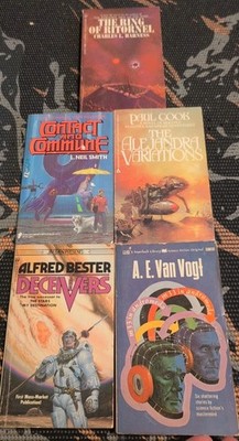 Bargain Book Lot 5 Sci-Fi Paperbacks for $20 Vintage Good Condition