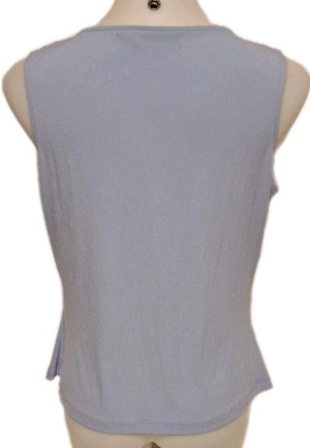 Calvin Klein Sleeveless Baby Blue Cowl Neck Shirt Women's Sz Large Polyester Bld - Picture 6 of 18