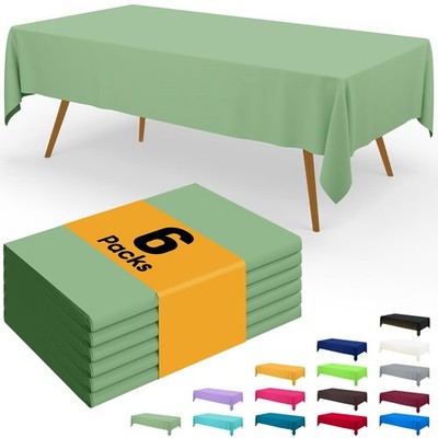 Smiry Disposable Table Cloth - 6 Pack, 54 x 54'' x 72'' - 6 Packs, Sage Green 