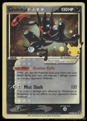 Greninja Gold Star SWSH144 Celebrations Holo Black Star Promo Pokemon TCG NM