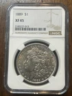 1889 morgan silver dollar NGC (XF 45)