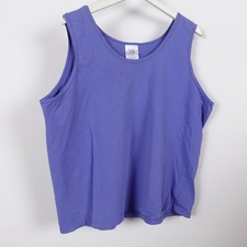 Vintage 90s Just My Size Women's 100% Cotton Tank Lavender Size 1X XL USA Made