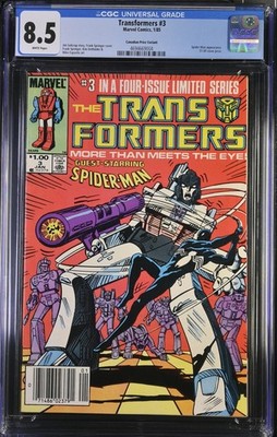 Transformers #3 MEGATRON SPIDER-MAN Black Costume 1985 Canadian Variant CGC 8.5