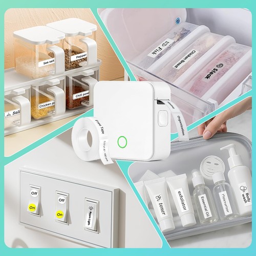 Etikettiergerät Maschine mit Band P0 Wiederaufladbar Bluetooth Mini Etikettendrucker Po... - Bild 6 von 8