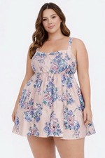 Lulus Unbelievably Lovely Pink Floral Babydoll Empire Waist Mini Dress XL Party