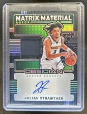 2024-25 Panini Obsidian Julian Strawther Matrix Material Jersey Auto #/99