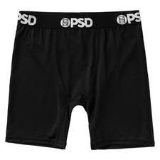 PSD Boys Boxer Briefs Black Solid, Comfortable Breathable Small,