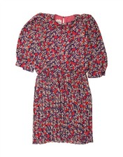 Vintage Womens 3/4 Sleeve Sheath Dress US 8 Medium Multicoloured Floral AP11
