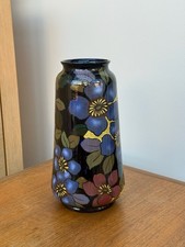 Grand vase ancien Royal Stanley Ware motif Jacobean Art Deco céramique anglaise