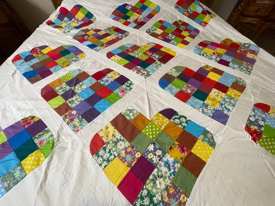 Праздничная распродажа машина пирсинг королевский размер лоскутное одеяло верх сделано в США - Изображение 2 из 4