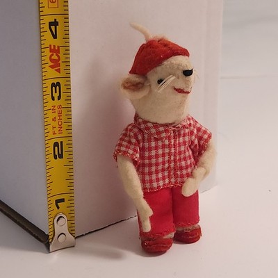 Vintage Felt Mouse Figurine Handmade Character Folk Art 1960s-1970s - Choose One