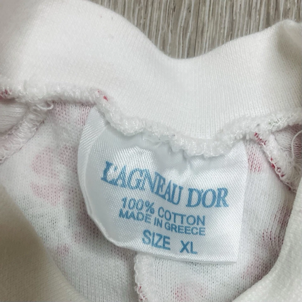 VTG 80s L’Agneau D’or Candy Cane Baby Romper 12-18M Holiday PJ Made in Greece - Image 2 of 4