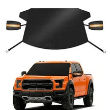 For Ford Windshield Snow Cover Dust Frost Ice Sun Shade w/ Sides Mirror Cover