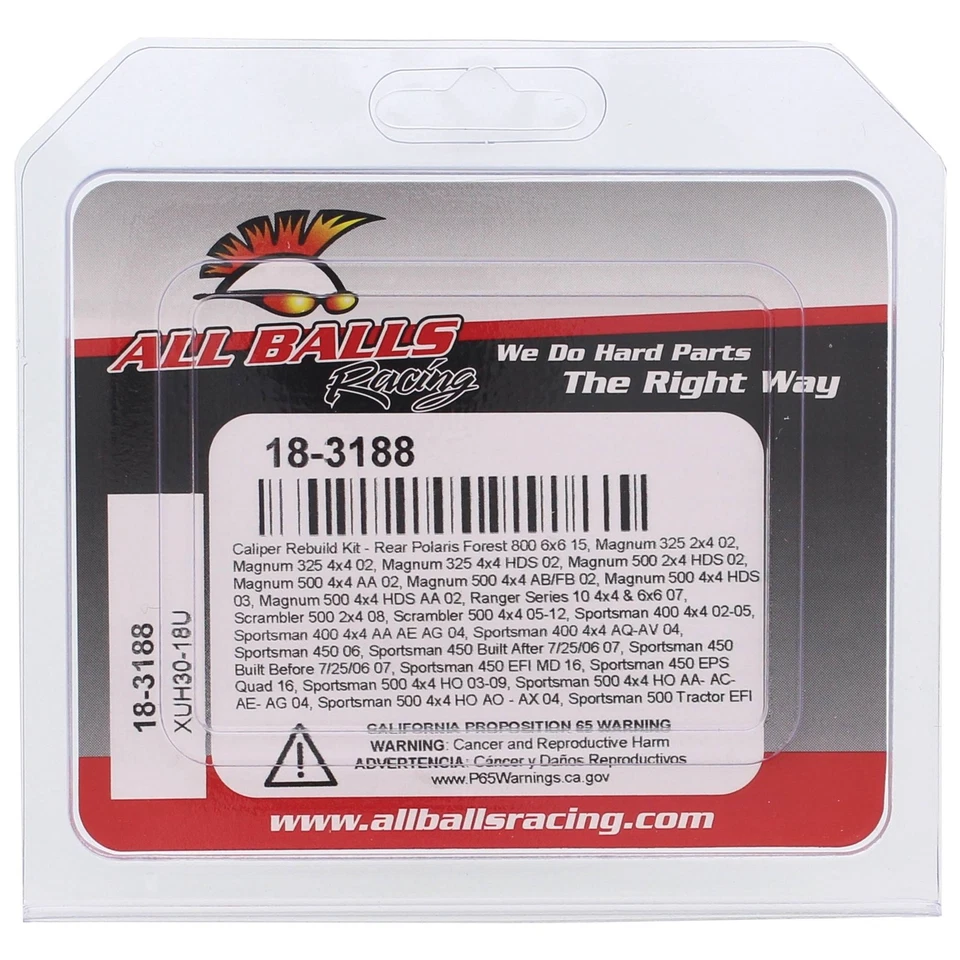 New All Balls Rear Caliper Rebuild Kit 18-3188 for Polaris Magnum 325 2x4 02 Foto 4 de 4