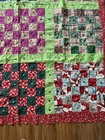 Vintage Handmade Quilt 1960s Red Floral 80x70 — photo 8
