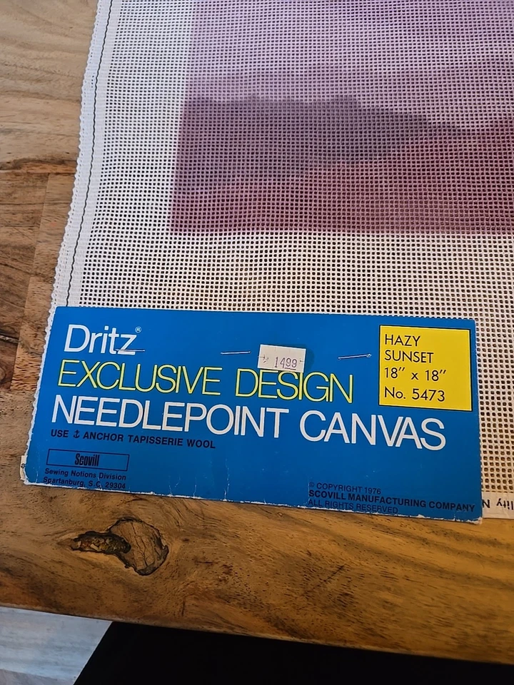 Needlepoint Canvas Vintage Dritz Scovill 1970's Mcm Hazy Sunset Southwest  - Image 3 of 4