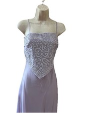 VTG 90s Y2K Aspeed Lavender Formal Prom Dress Gown Beaded Overlay NWT